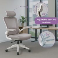 Ergonomic Office Chair White/Grey - Image 2