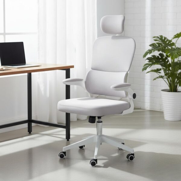 Premium Ergonomic Office Chair White/Grey